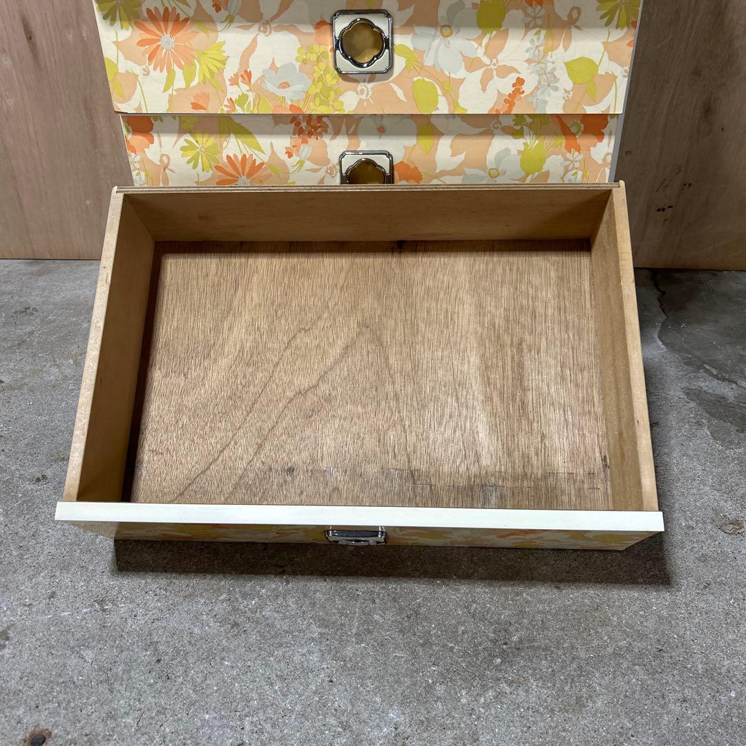 【昭和レトロ】　花柄チェスト　5段チェスト