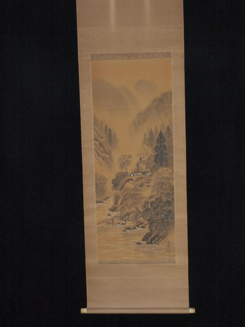 民間仕入れ品　中国清時代青沢作　掛け軸　肉筆絵　人物図 AK2159A9-2