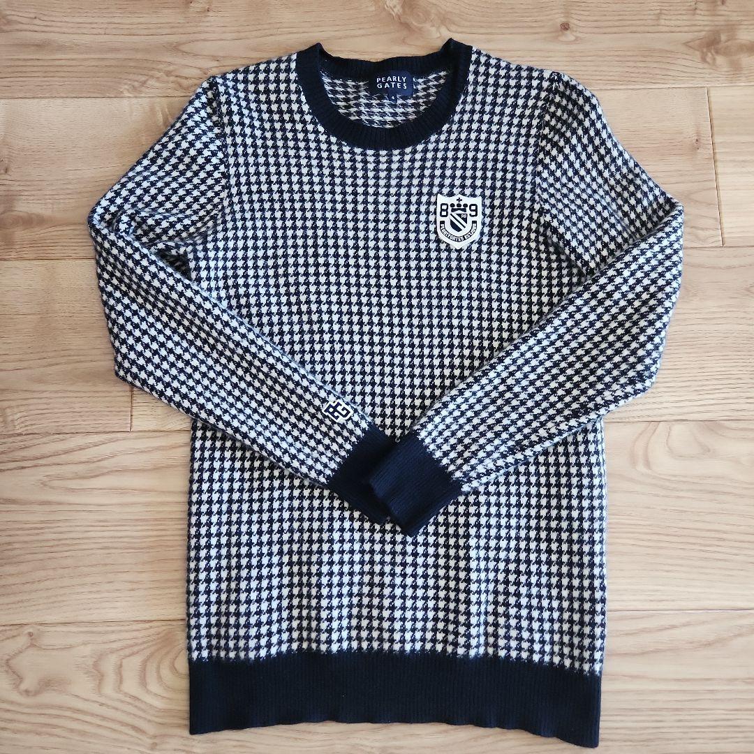 パーリーゲイツ 千鳥格子 カシミヤ混 ニット メンズ PEARLY GATES