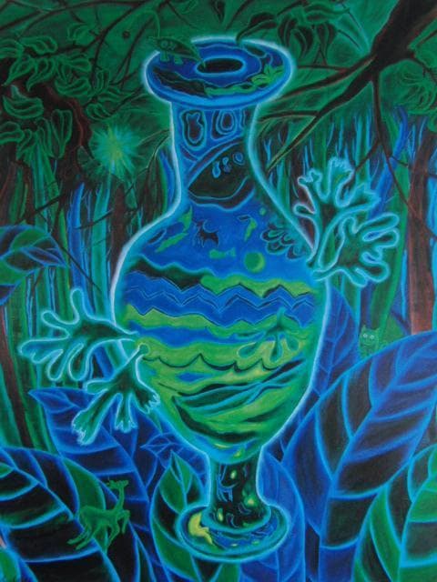 比企祥子、森の鼓動、希少な画集より、新品高級額・額装付、状態良好