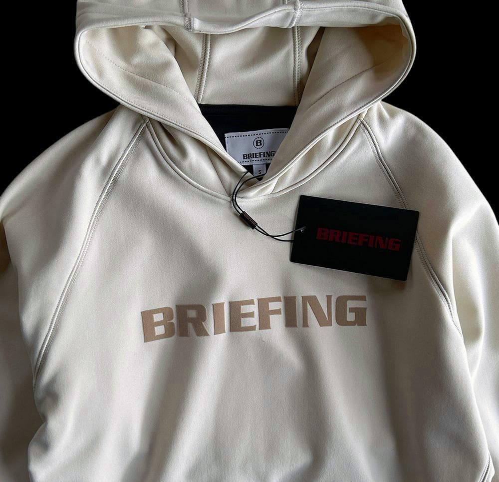 新品タグ付 ブリーフィングゴルフ 現行モデル 新作 裏起毛フロッキーロゴパーカー