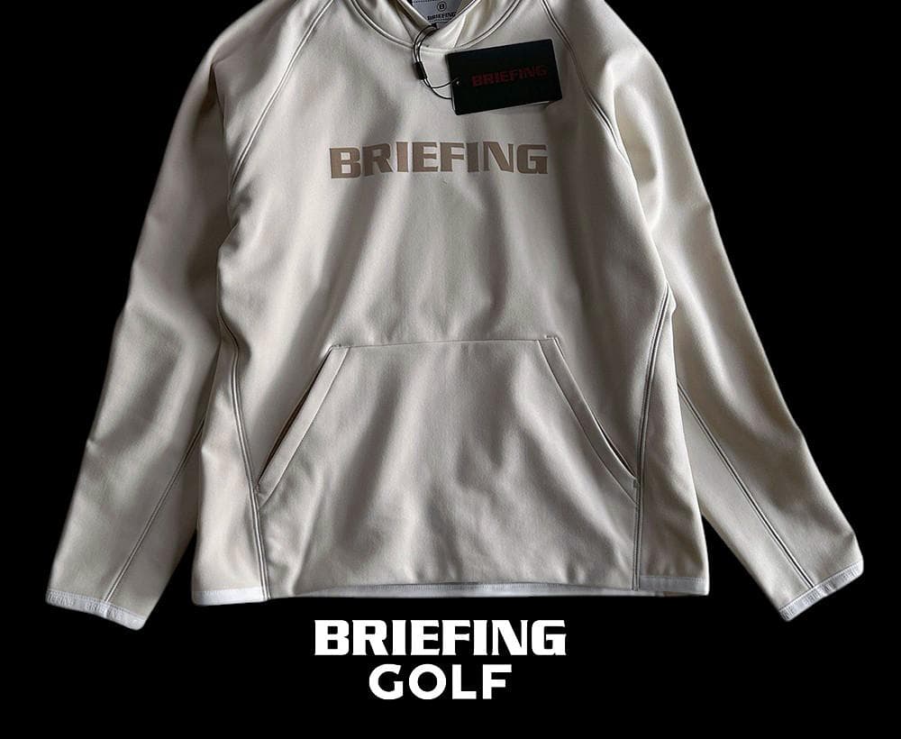 新品タグ付 ブリーフィングゴルフ 現行モデル 新作 裏起毛フロッキーロゴパーカー
