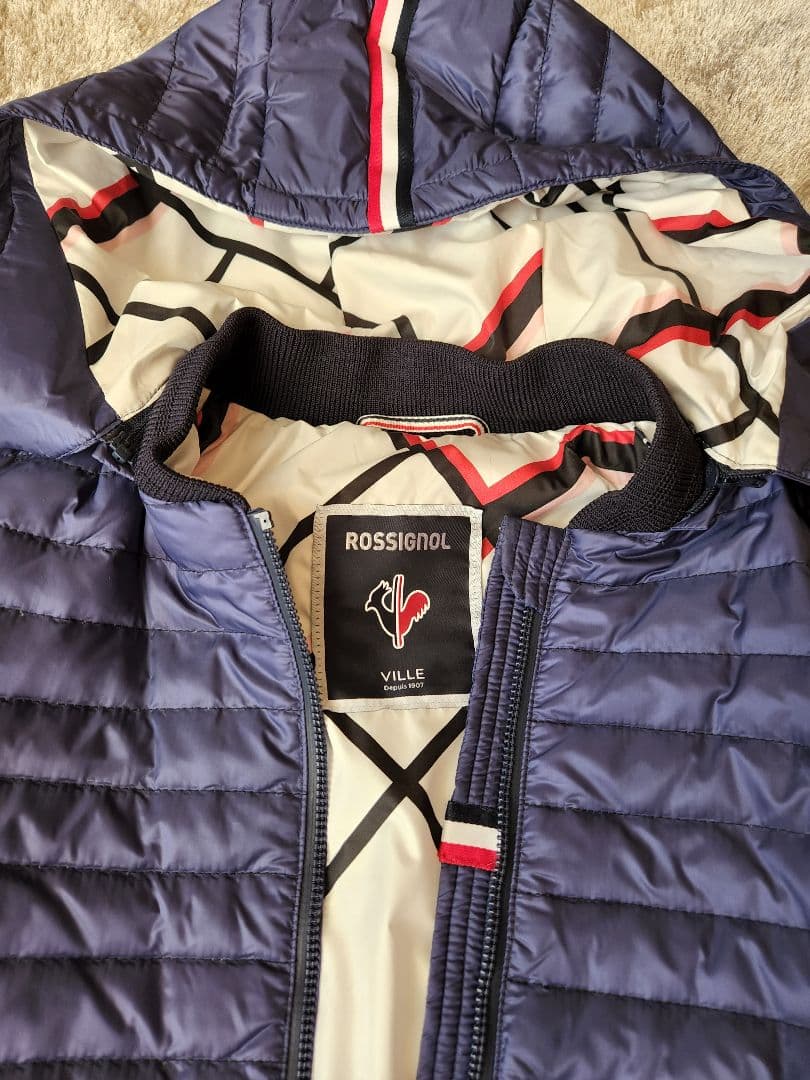 ロシニョール VILLE 半袖　ダウンジャケット　スキー　38 ネイビー