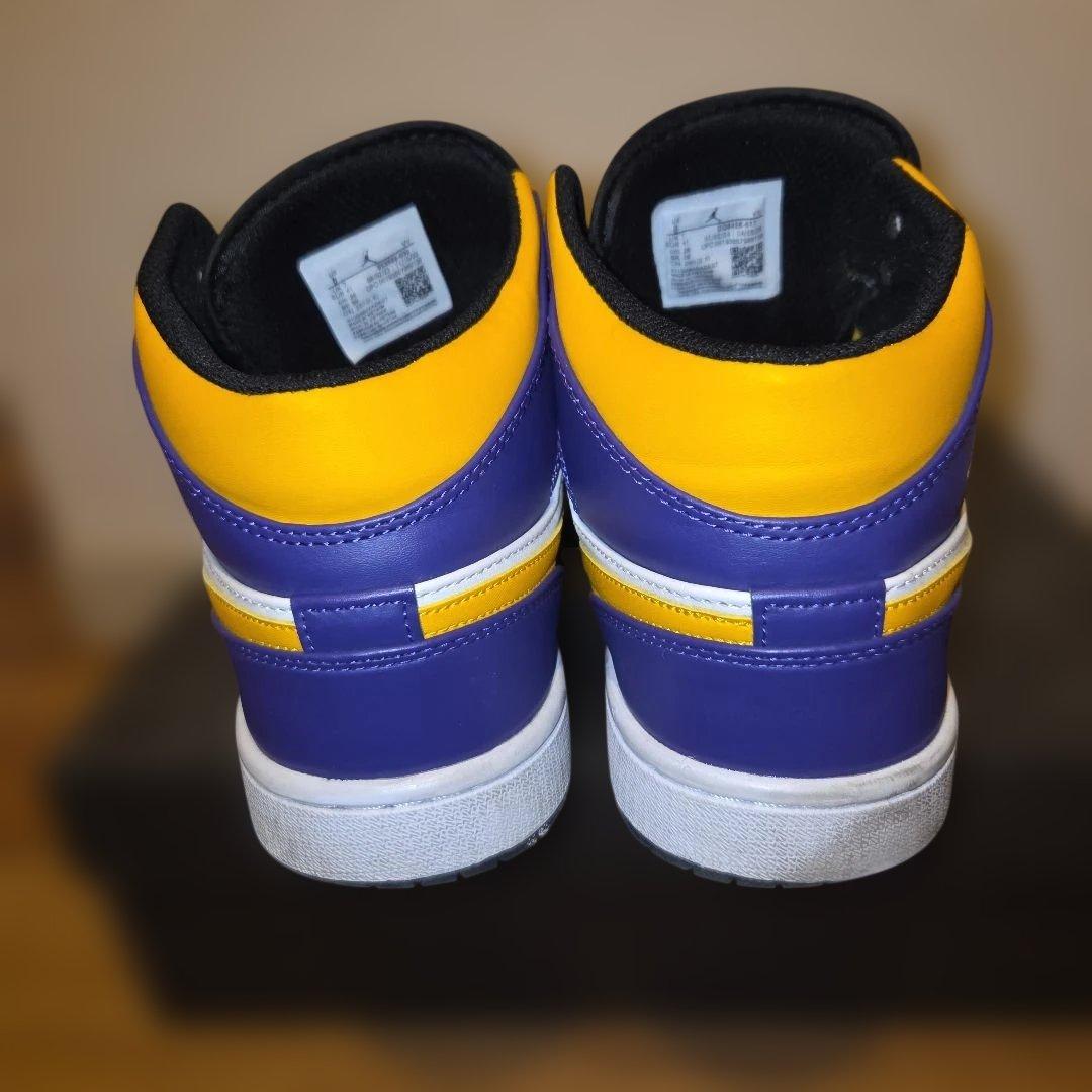 バスケットボールシューズ ハイカット 紫/黄色