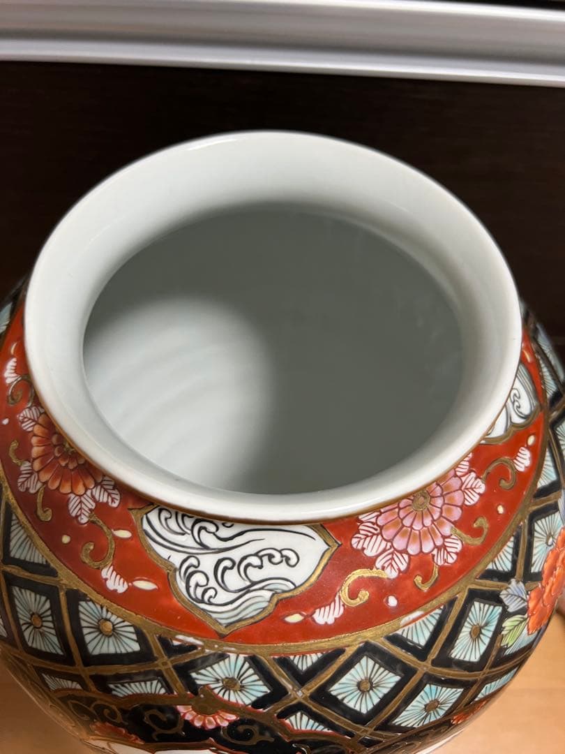 高級日本製 大きい 有田焼 視行窯 大花瓶 龍と鳳凰