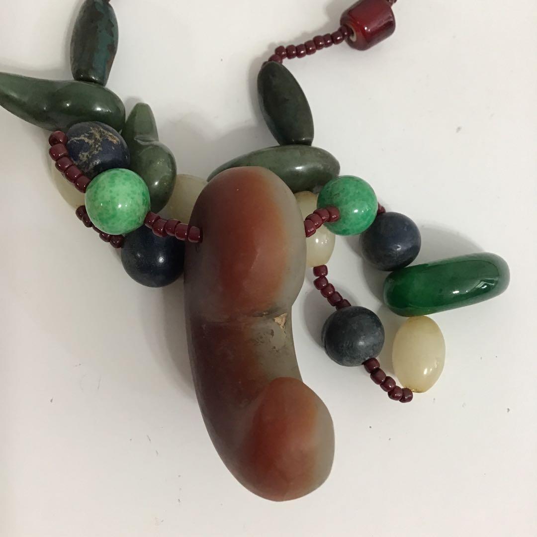 アンティーク　出土品　瑪瑙　勾玉　ネックレス　古墳時代　古代　浪漫　神話