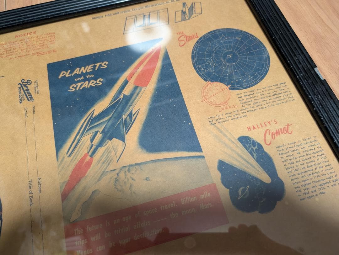 1940年代.ヴィンテージ コカ・コーラ広告 印刷物.当時フレーム