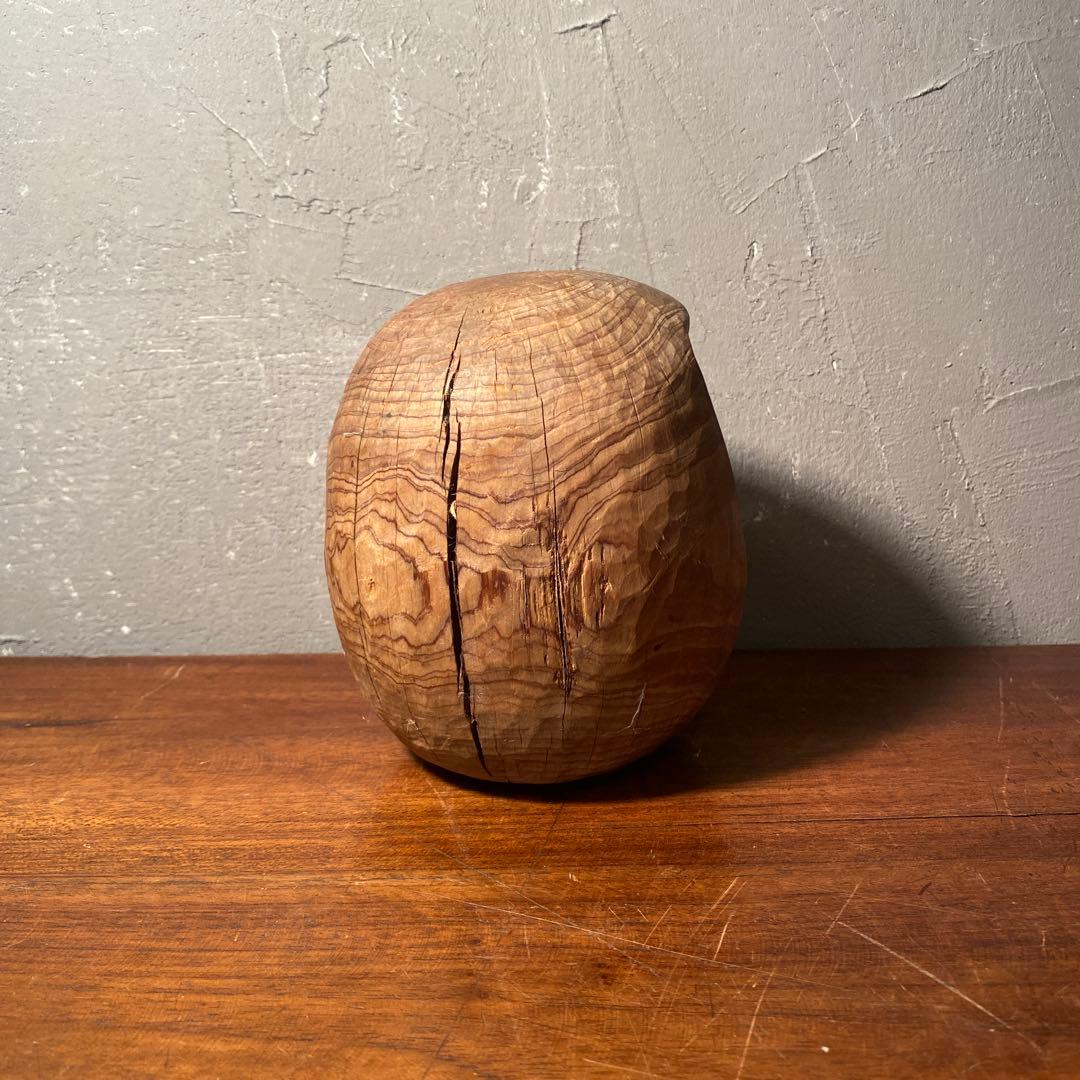 時代物 木彫り だるま木型 達磨 置物 骨董品 古道具 オブジェ アンティーク