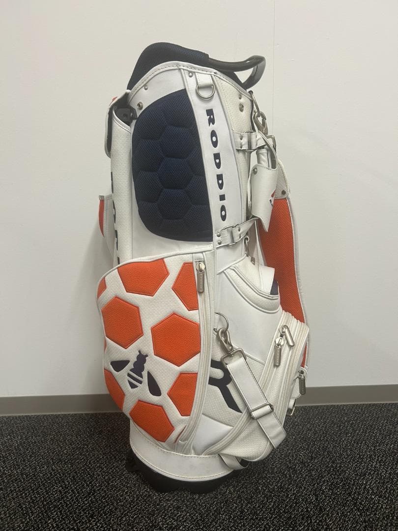 RODDIO ゴルフバッグ ハニカム　ホワイト×オレンジ044