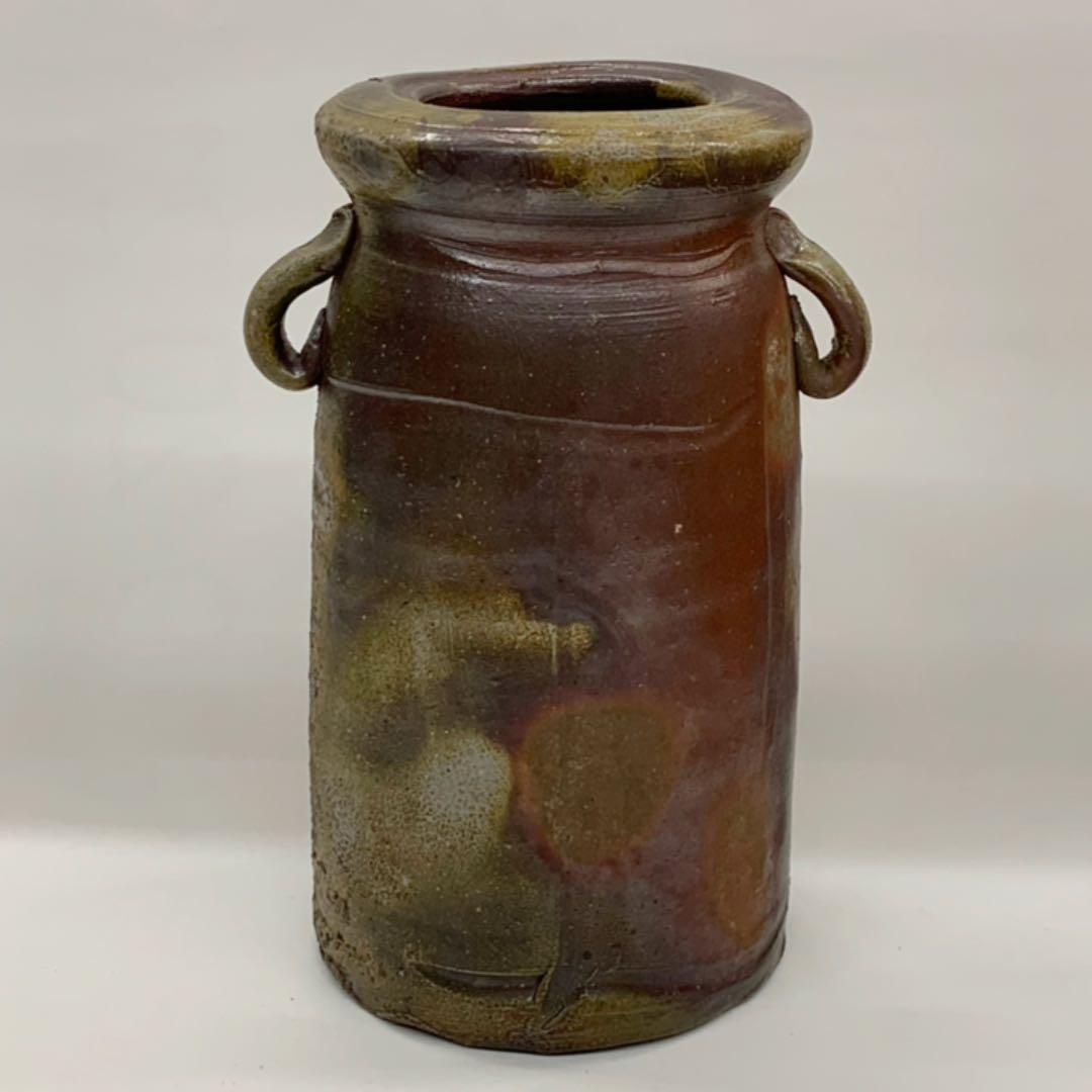 【花入9】備前9   耳付　伊勢崎満　高さ22.5㎝