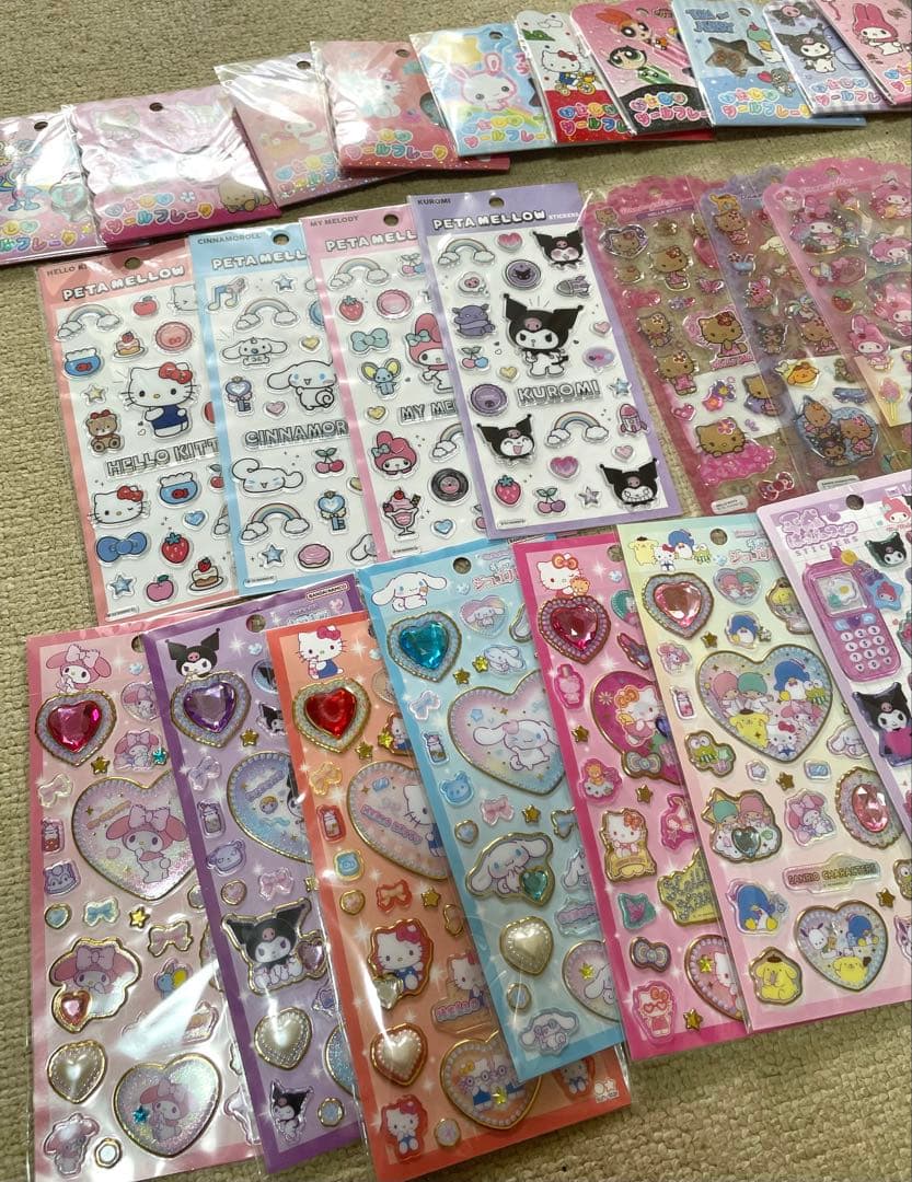 お値引きdayおはじきシール、ペタメロウステッカーズ、平成はっぴーフォン等セット