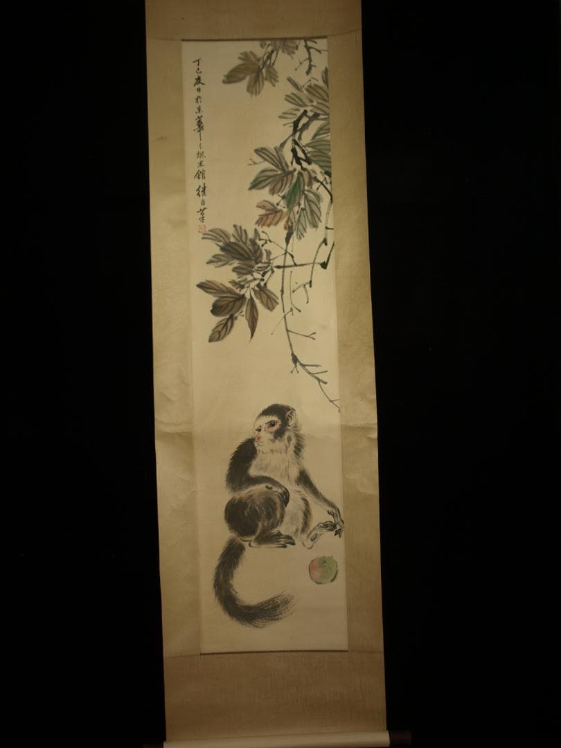 骨董市仕入れ品 山水図　掛け軸　肉筆水彩絵　骨董品 BD191A10-3