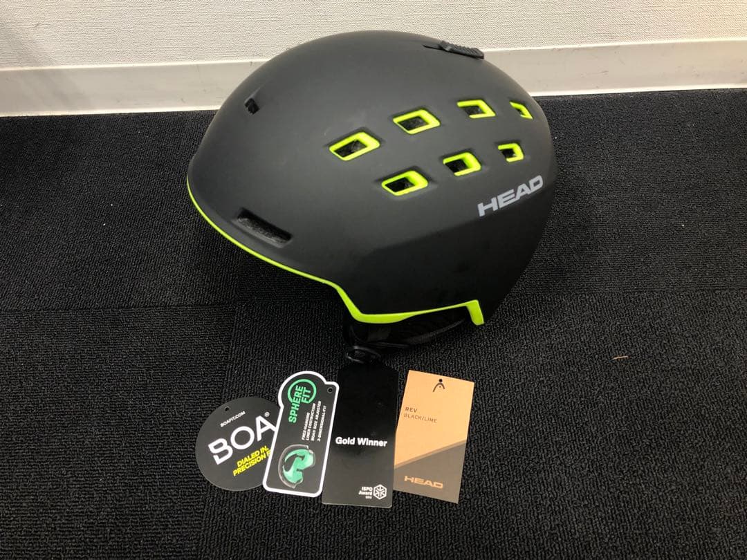 HEAD ヘルメット マットブラック/ライムグリーン