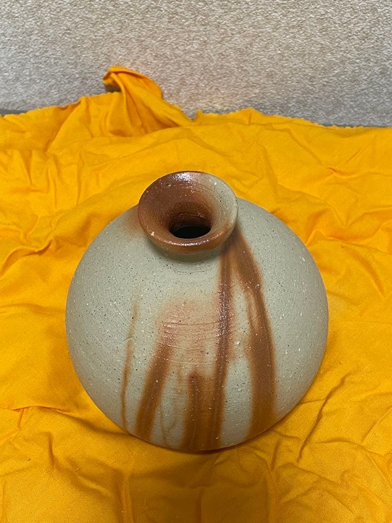 人間国宝 伊勢崎淳 新品未使用 花入れ 花瓶 徳利　一輪挿し