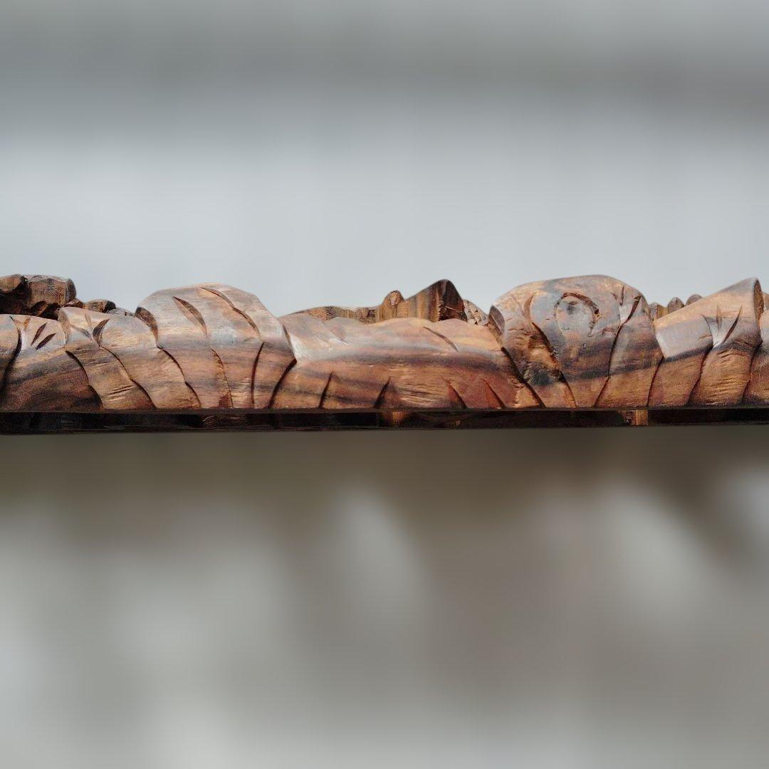 縞黒檀無垢欄間　仏壇用55cm巾