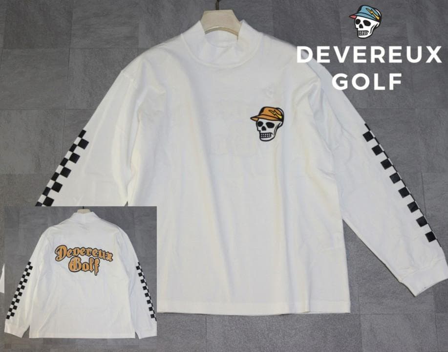 新品【デヴァロー ゴルフ】レディース プリント長袖Tシャツ 白 M(メンズ S)