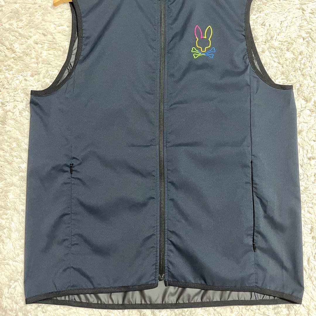 ✨未使用級✨サイコバニー ゴルフウェア ベスト ナイロン ネイビー Lサイズ