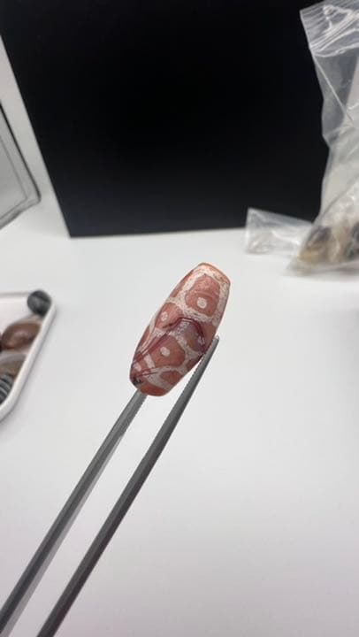 【アンティーク ビーズ】エッジドカーネリアン ビーズ 20.2mm