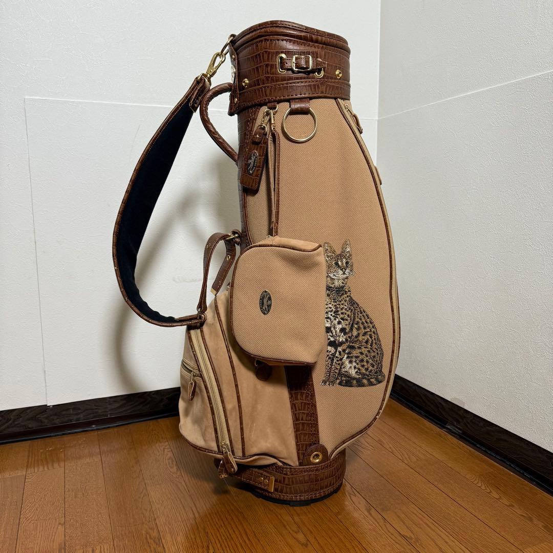 【美品】　伊太利屋　クロコ型押し　キャディバッグ　日本製