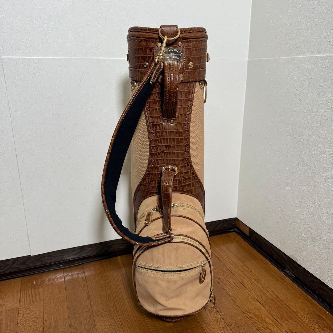 【美品】　伊太利屋　クロコ型押し　キャディバッグ　日本製