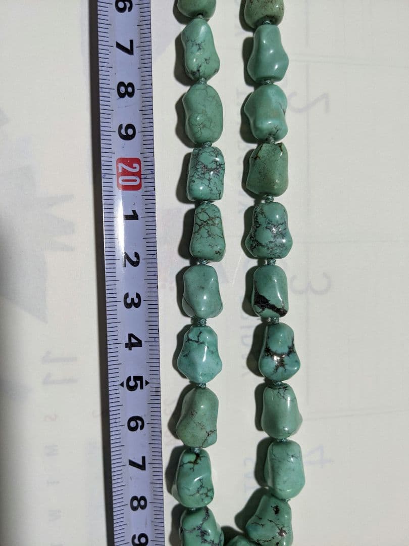 ♦年代物 ターコイズブルーネックレス S925 花形透かし留め具 スターリング