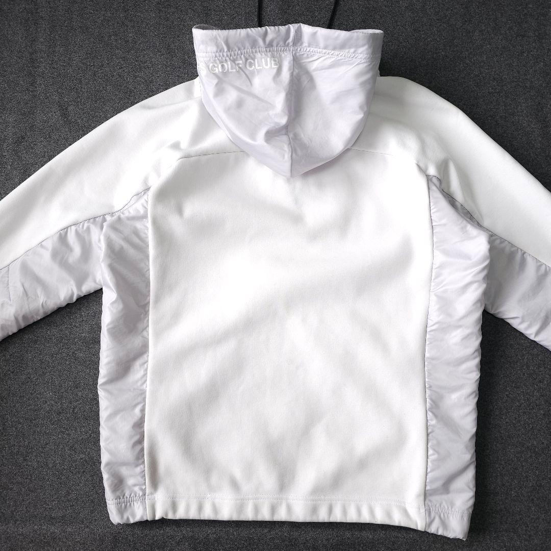 TFW49 異素材 ダンボールニット ハーフジッププルオーバーパーカー L 白