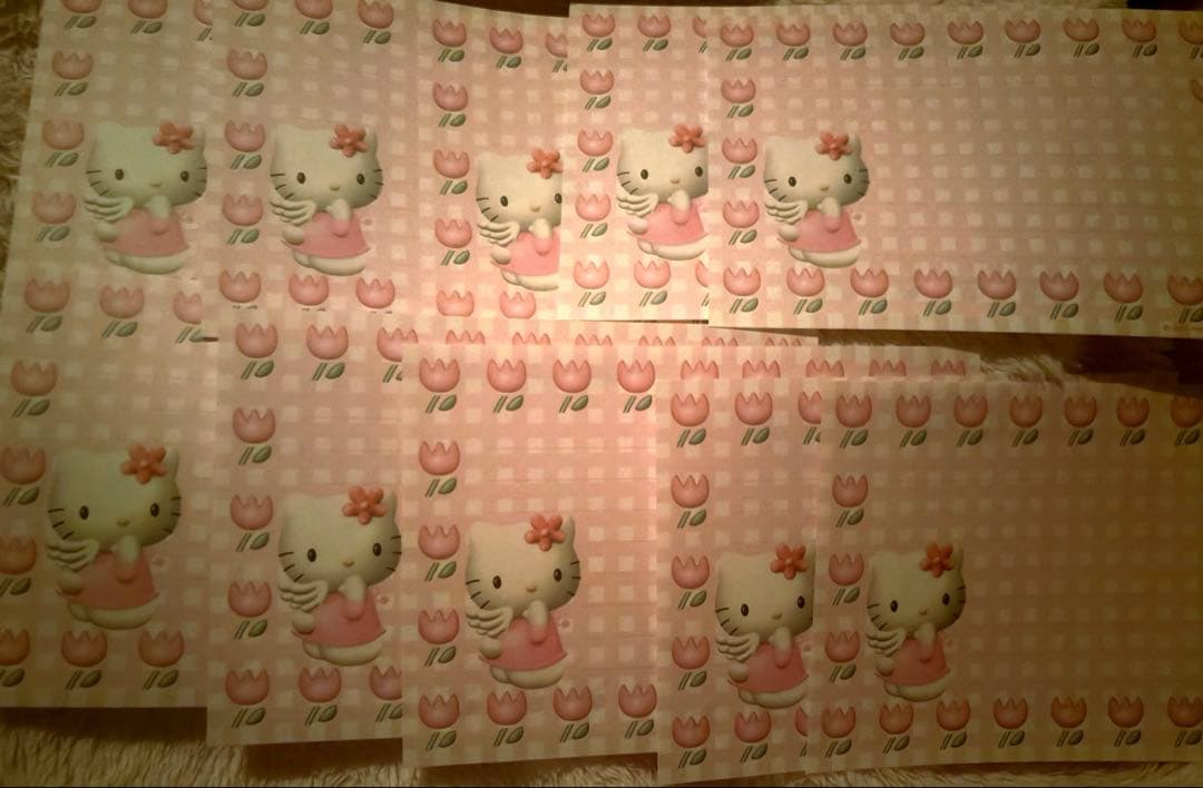 平成レトロ ハローキティチューリップレターセットシール付き 1999年頃当時物