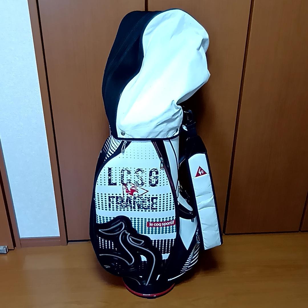 ルコック 軽量キャディバッグ 9型　QQBPJJ06 ビッグロゴ　ホワイト