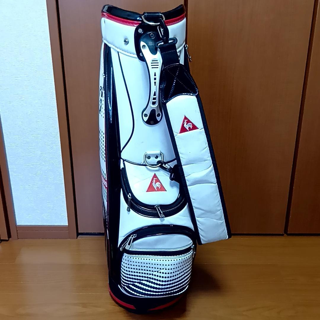 ルコック 軽量キャディバッグ 9型　QQBPJJ06 ビッグロゴ　ホワイト