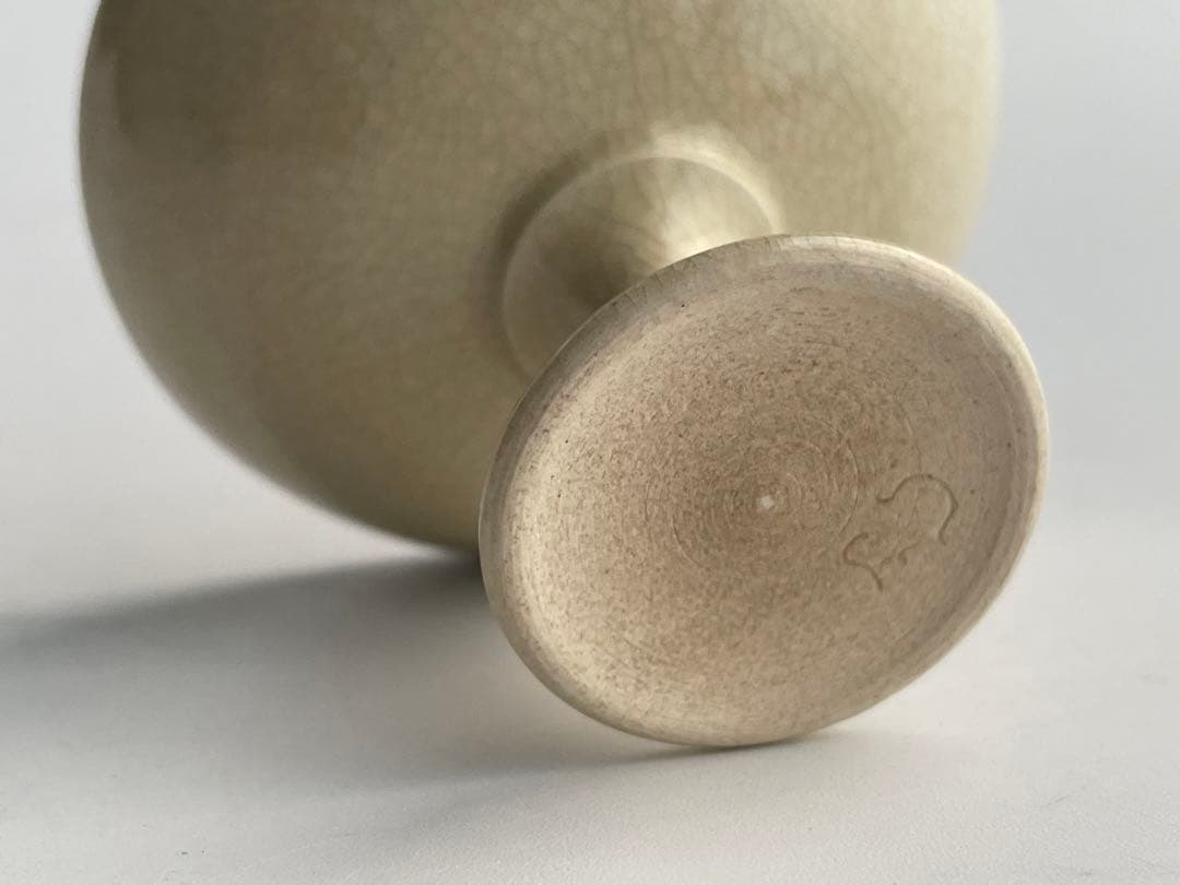 陶芸家　川瀬忍　白磁　脚杯　馬上杯　高脚杯　共箱