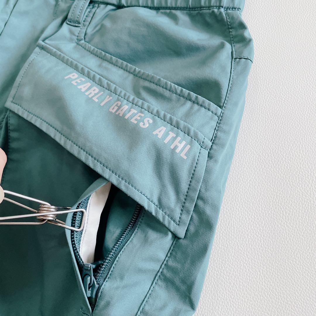 パーリーゲイツ ロングパンツ 4/M 蓄熱 ナイロン グリーン系