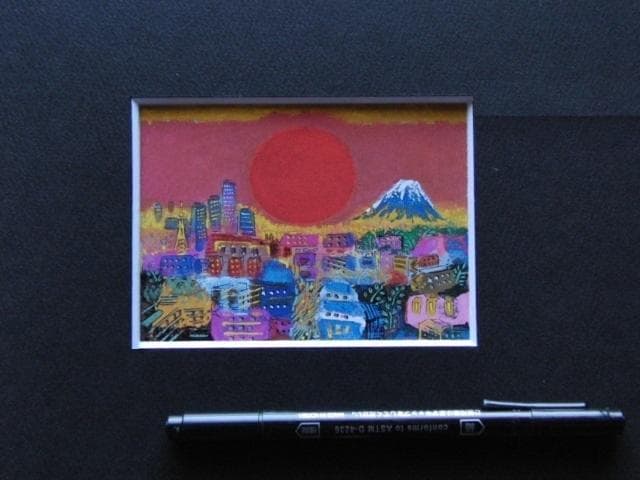 絹谷幸二、富士遠望Tokio、希少な額装用画集より、新品高級額装付