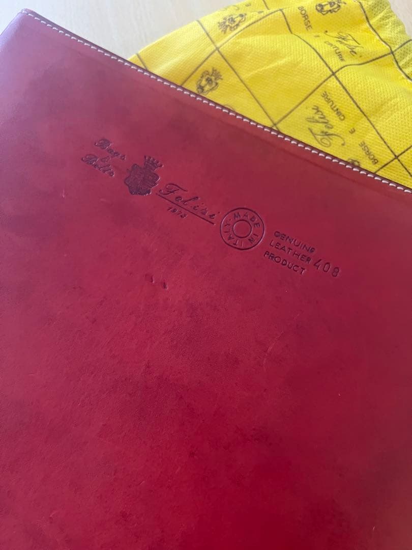 レア！イタリア製★フェリージ★レザーバインダー★A4★イタリアンレッド★牛革★