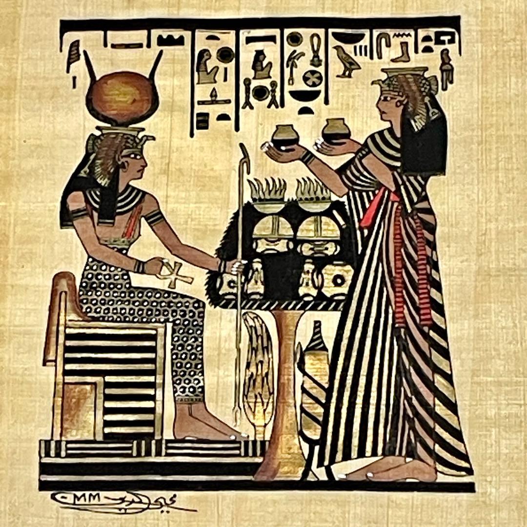 パピルス エジプト産 本物 絵画 ワイド四切サイズ