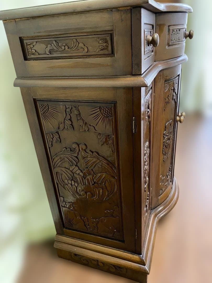 アンティーク風 天然木 キャビネット チェスト サイドボード　12c139