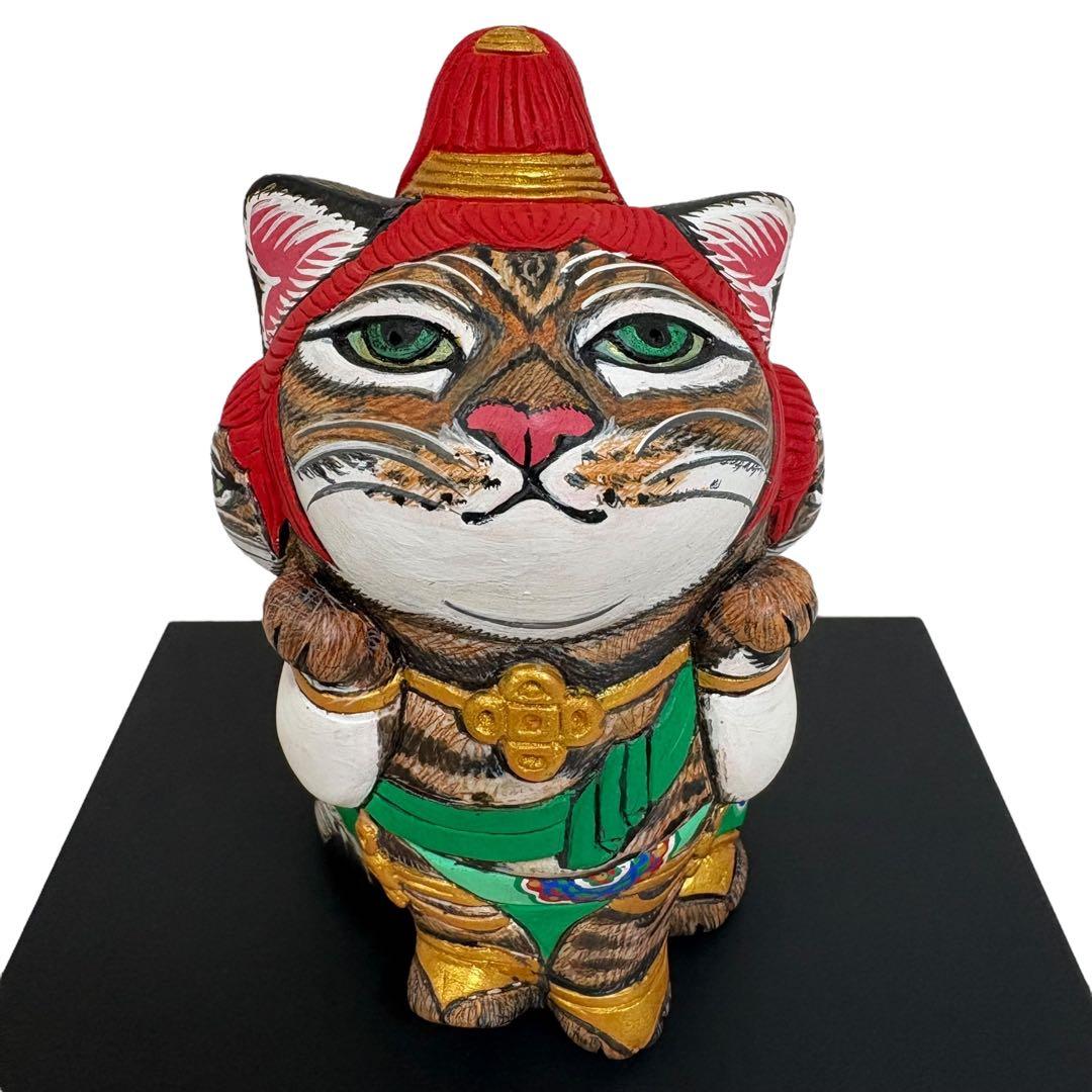 【希少品】エサシトモコ チビデカクン 猫阿修羅 陶土 仏ニャン
