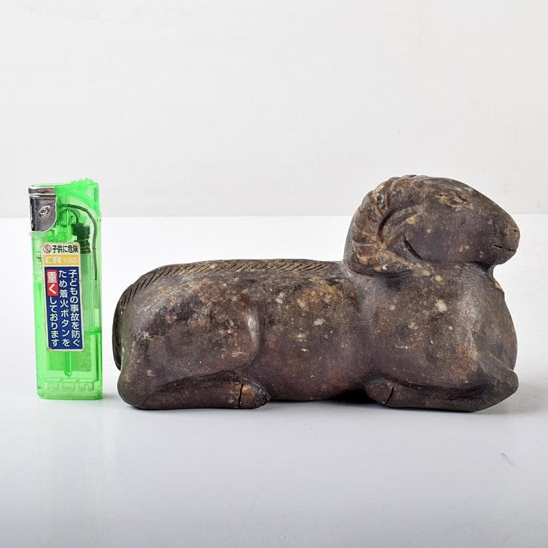 中国　玉石寿山石彫刻　山羊　置物　C　R5121