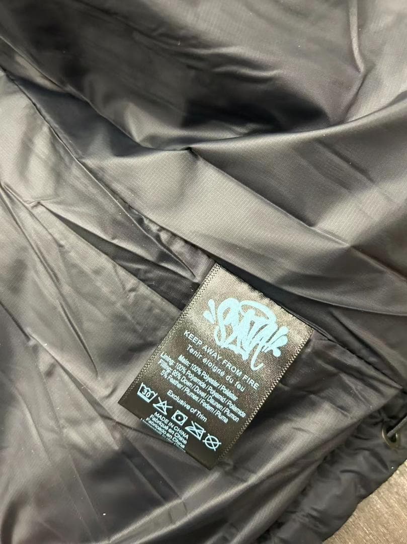 新品 Synaworld ダウンジャケット フード付き ブラック M