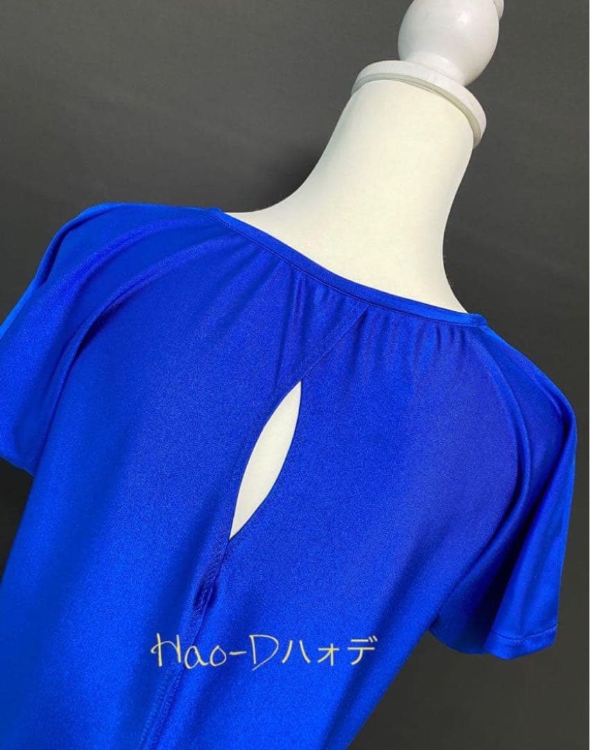 社交ダンス★新作★レッスンウェア★オリジナル★青2点セット