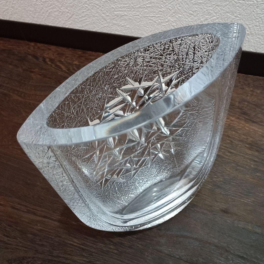 HOYAクリスタル フラワーベース 花瓶 佐々木文夫デザイン 高さ22cm希少