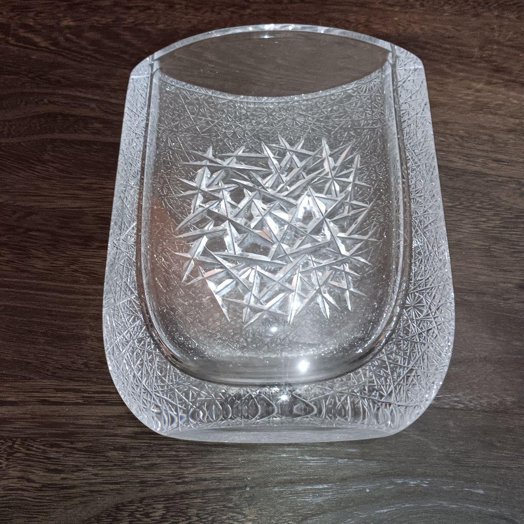 HOYAクリスタル フラワーベース 花瓶 佐々木文夫デザイン 高さ22cm希少