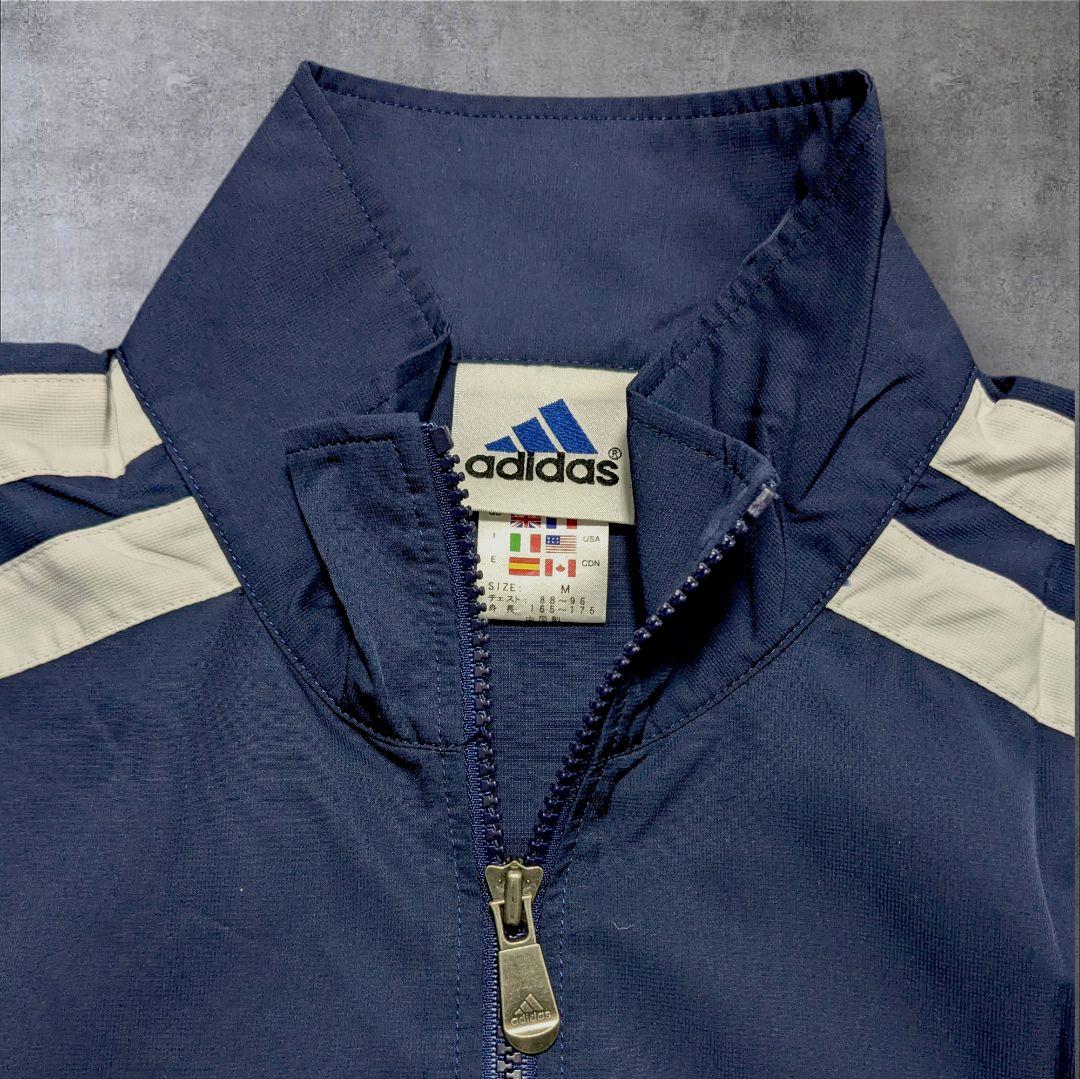 美品】００s adidas 紺色 ジャージ上下 太ライン ドローコード ｙ２ｋ