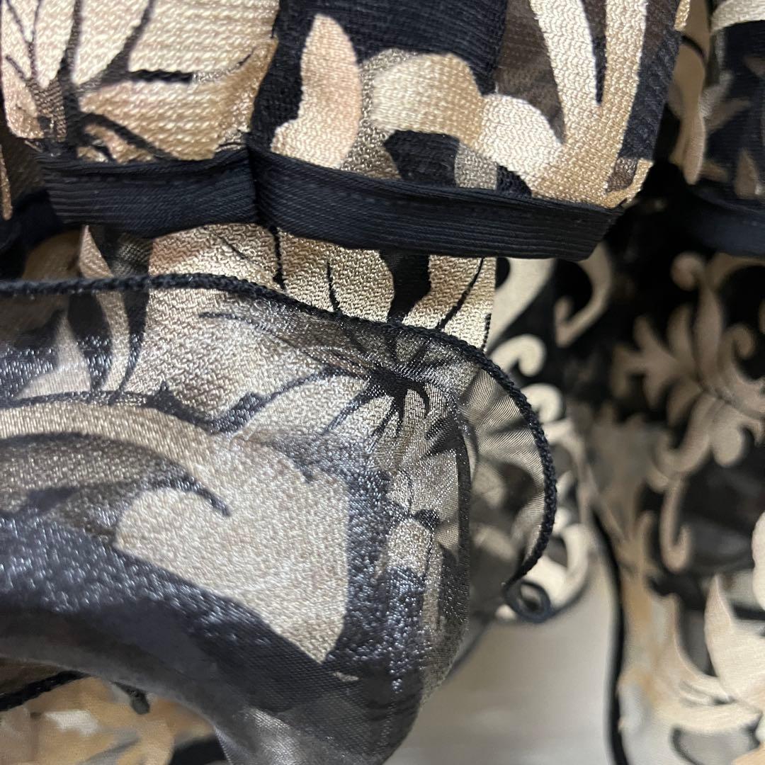 新品 社交ダンス セットアップ 黒地にゴールドプリント ドルマンスリーブ