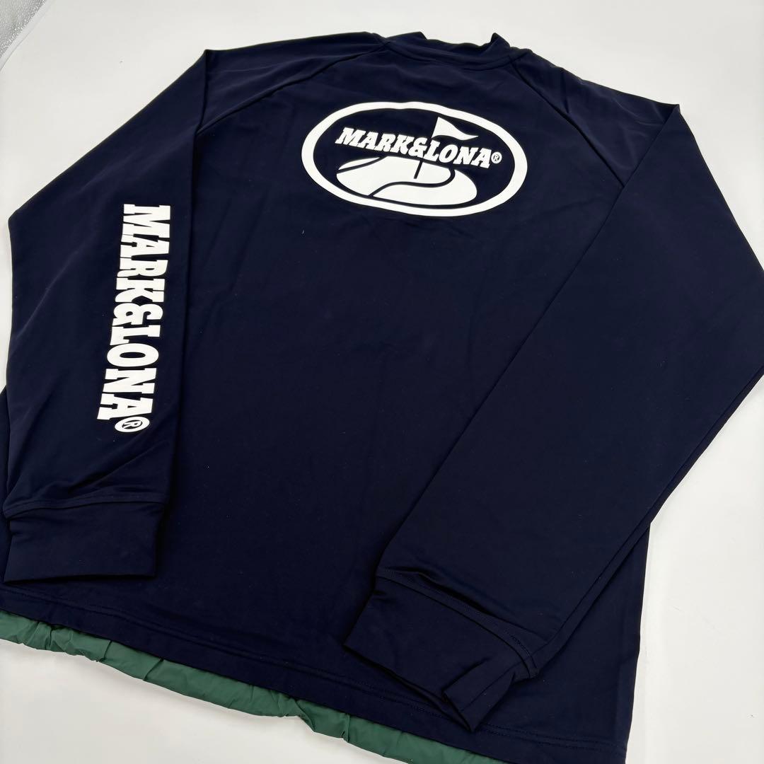 美品　MARK&LONA マーク&ロナ ハーフジップ　長袖紺 50 XL 745