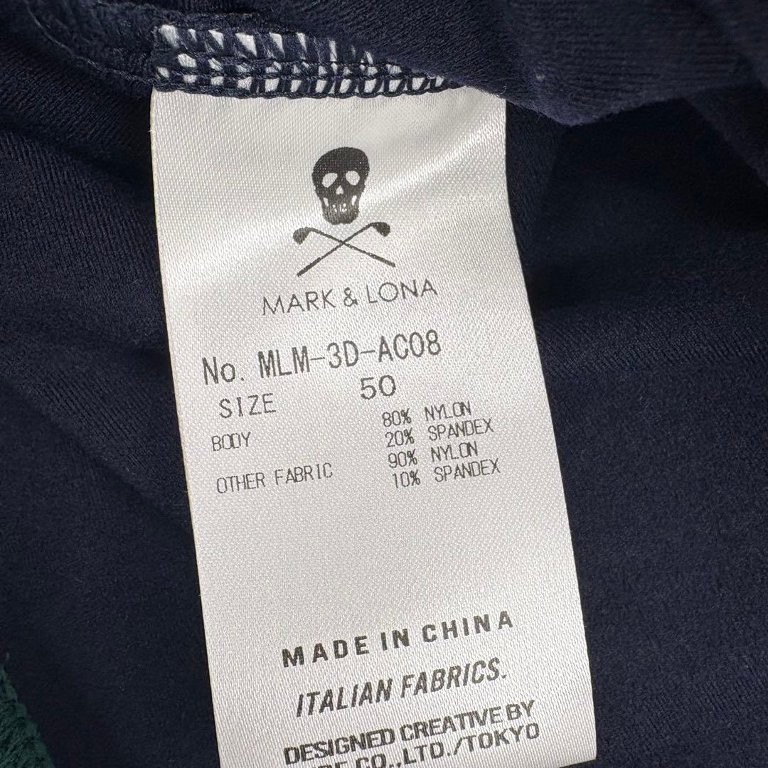 美品　MARK&LONA マーク&ロナ ハーフジップ　長袖紺 50 XL 745