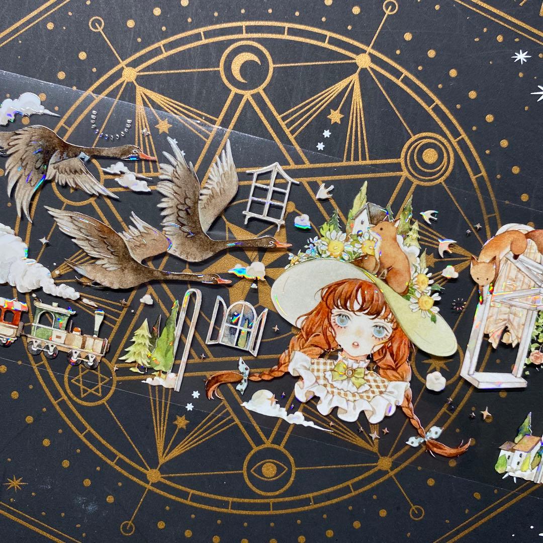 【9258】海外　マステ　中古巻　貝殻光マスキングテープ　人物系