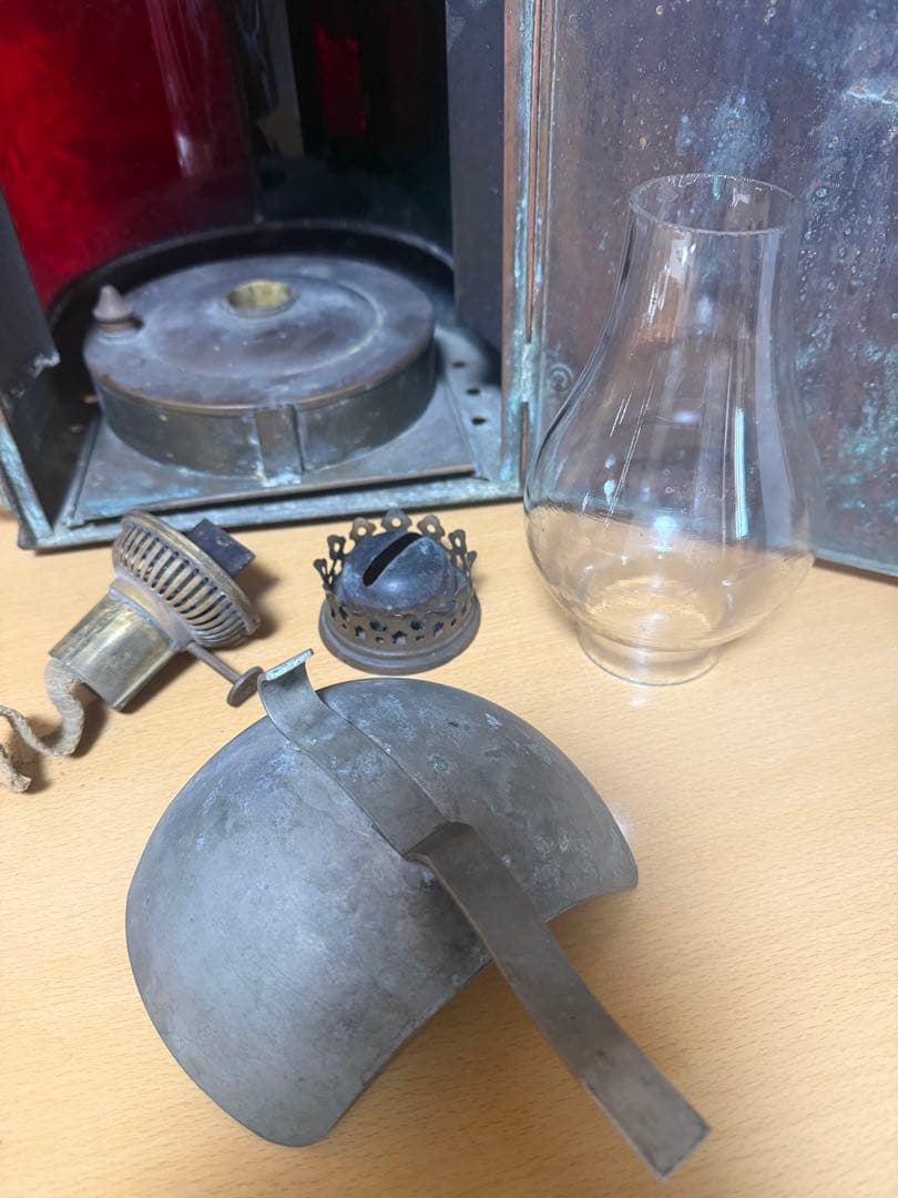 日本船燈株式会社　赤緑　インテリア　ランタン　アンティーク　昭和13年