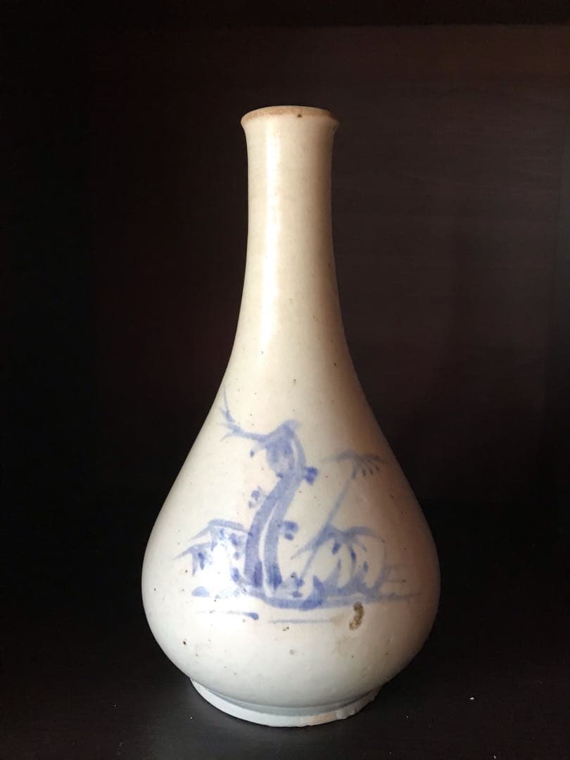 李朝 白磁 花瓶 花入 骨董 アンティーク