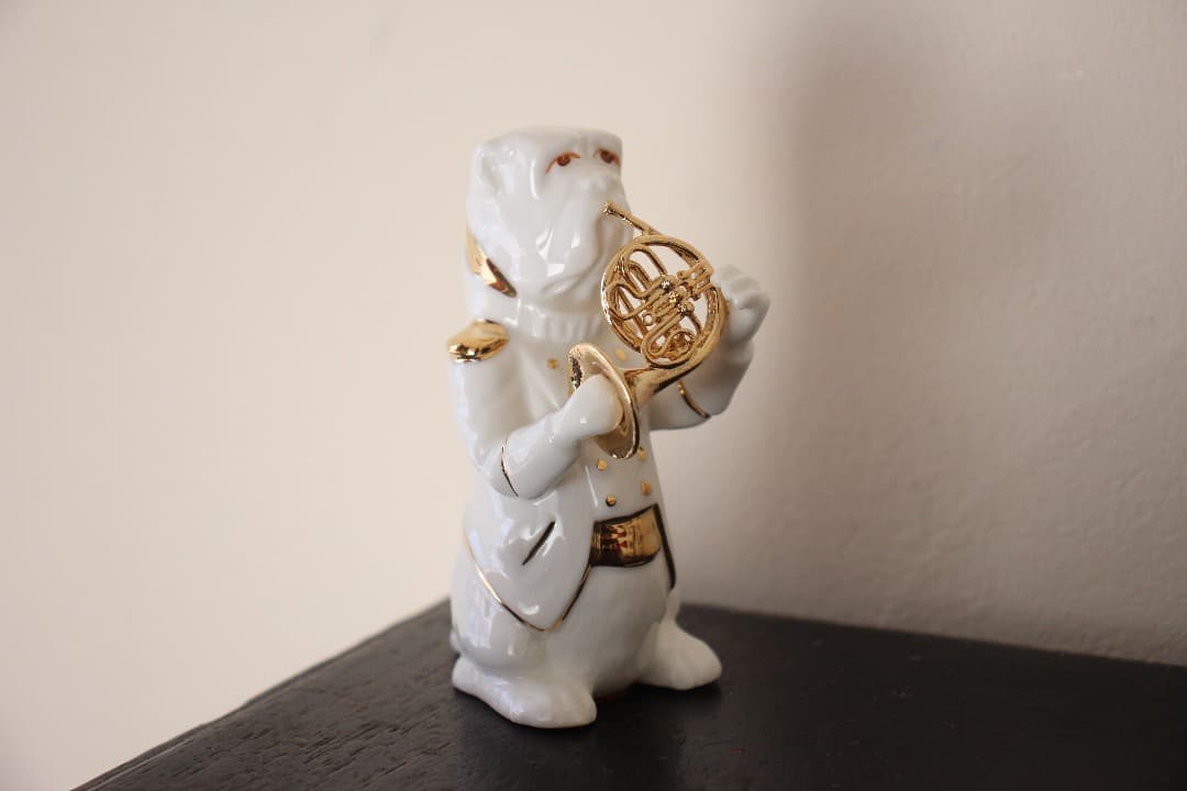 未使用・箱入　PICK BOY　犬　置物　演奏会　５匹　陶器人形　フィギュリン