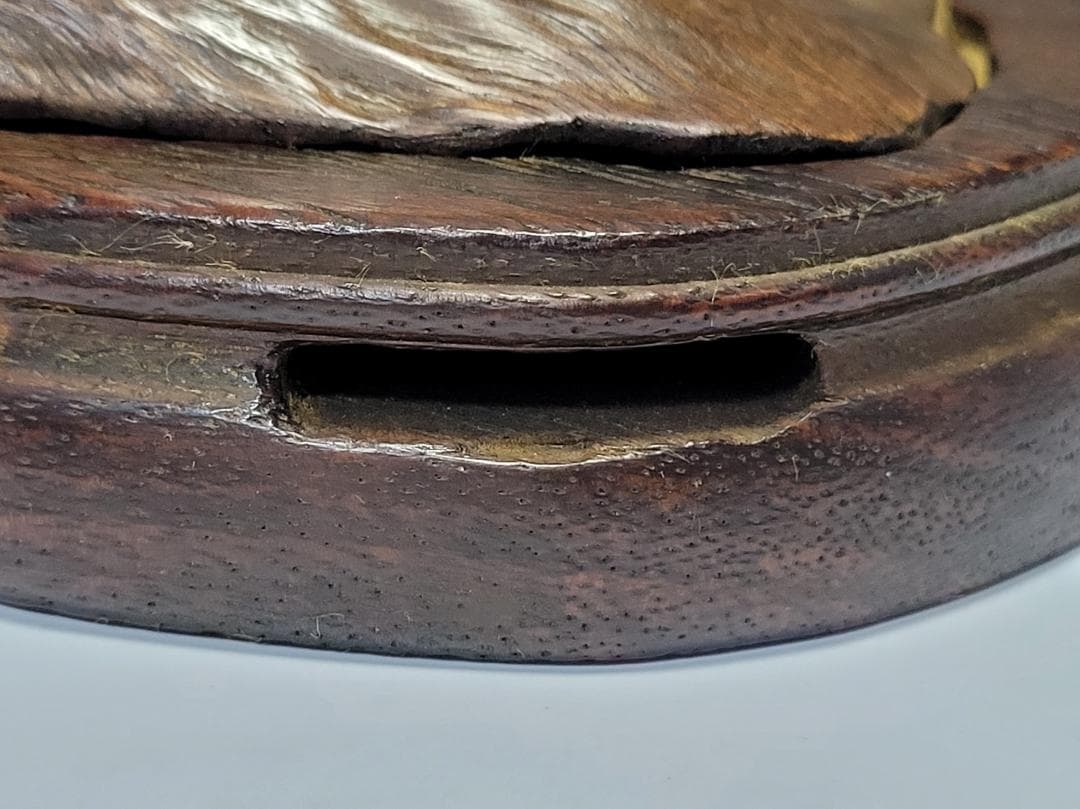 天然木造 神獣型 香炉 明清時代 幅約24.1cm